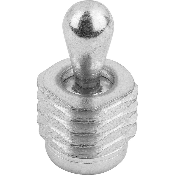 Lateral Spring Plunger Spring Force, W Threaded Sleeve Wout Seal, D=M12 L=26, 5, Steel, Comp:Steel